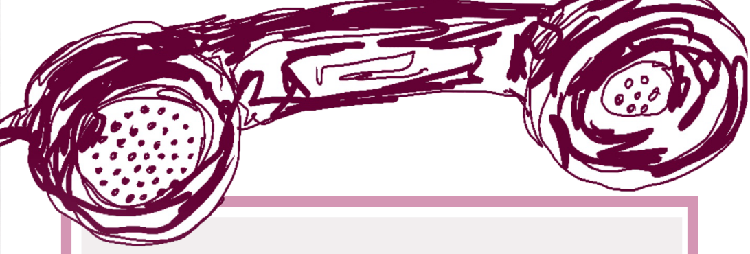 a sketchy drawing of a telephone handset